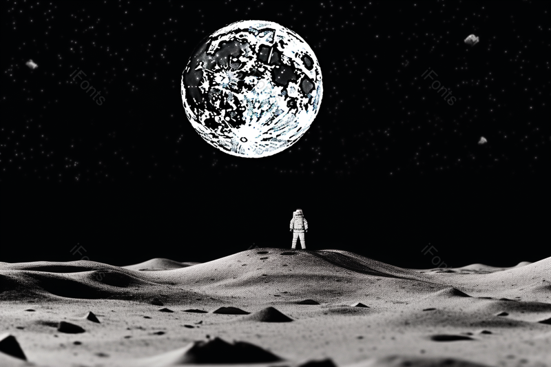 宇航员着陆月球与星空科技感背景图,高清,摄影图,摄影图片,图片大全,摄影图免费下载